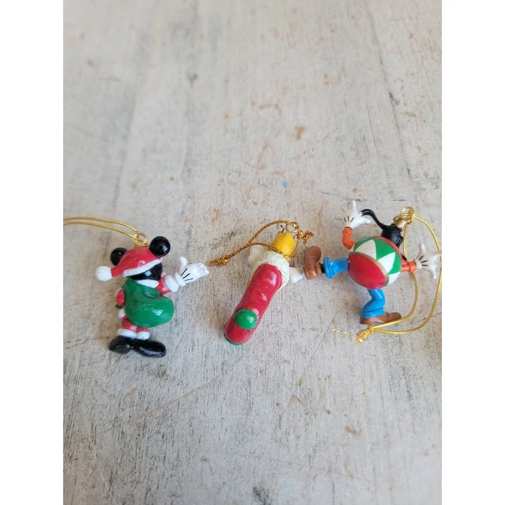 Disney AS IS mini Mickey mouse goofy plush Xmas ornament set ball home decor